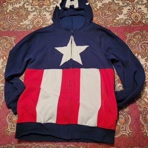 Marvel Captain America hooded, zipper sweatshirt